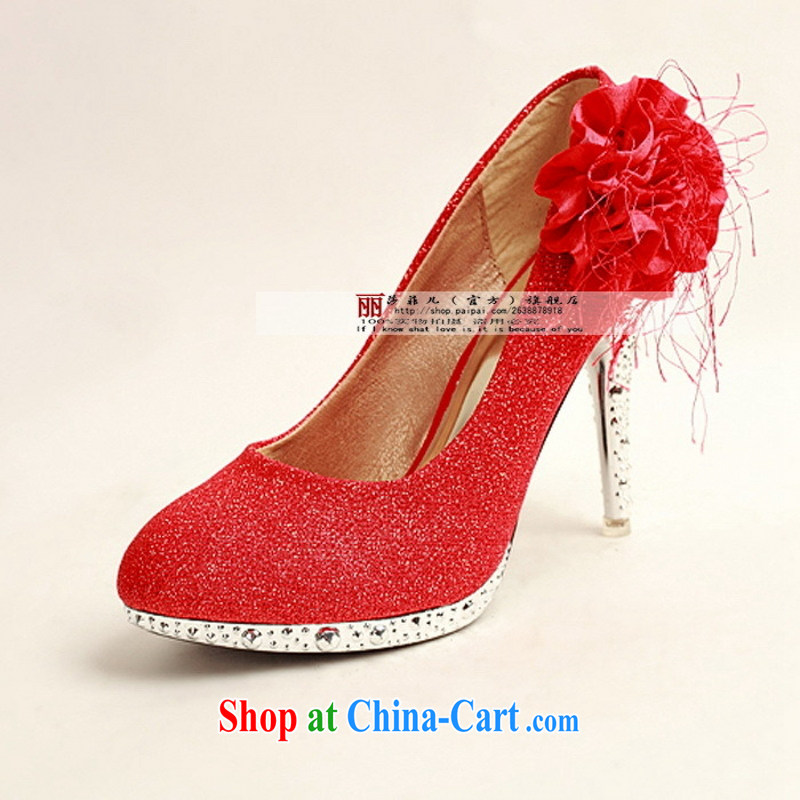 Bridal wedding supplies wedding accessories new Bridal Fashion bridal shoes slope marriage with shoes HX 3361 - 2, red 39, love so Pang, shopping on the Internet