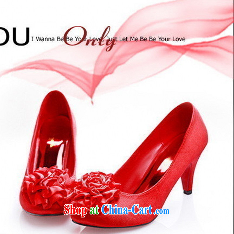 Wedding shoes 191 - 3 red high quality bridal shoes dress shoes dresses shoes married women 39 princess, love so Pang, shopping on the Internet