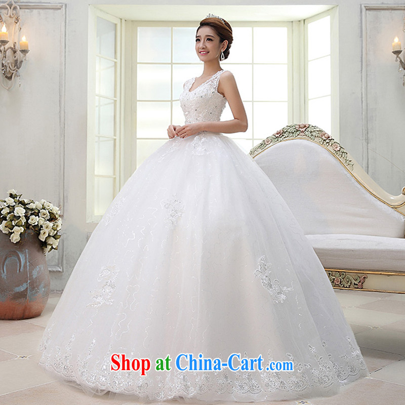 7 color 7 tone Korean version 2015 New new bride clothing stylish bride Korean video thin double straps with V-neck wedding dresses H 041 white with XL, 7 color 7 tone, shopping on the Internet