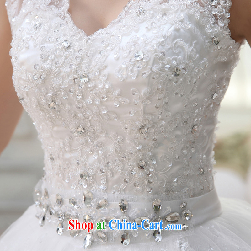 7 color 7 tone Korean version 2015 New new bride clothing stylish bride Korean video thin double straps with V-neck wedding dresses H 041 white with XL, 7 color 7 tone, shopping on the Internet
