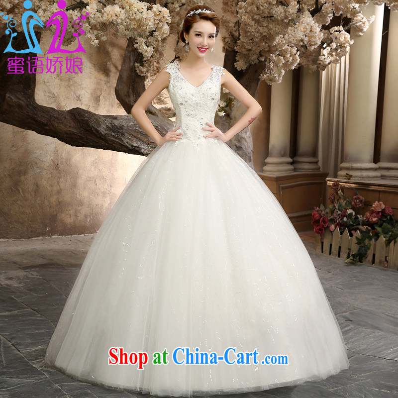 Honey, bride 2015 new wedding dresses V style sweet Princess marriages the code graphics thin straps with wedding white XXL