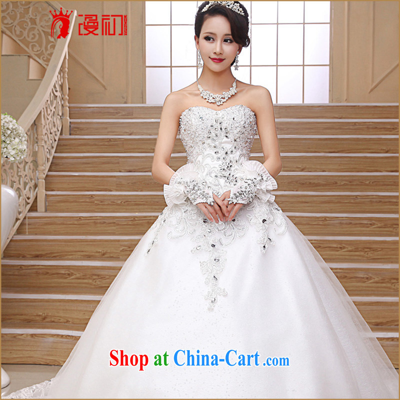 Early definition Deluxe Large tail 2015 new wedding Korean elegant erase chest high water drilling long-tail wedding girls with XXL paragraph