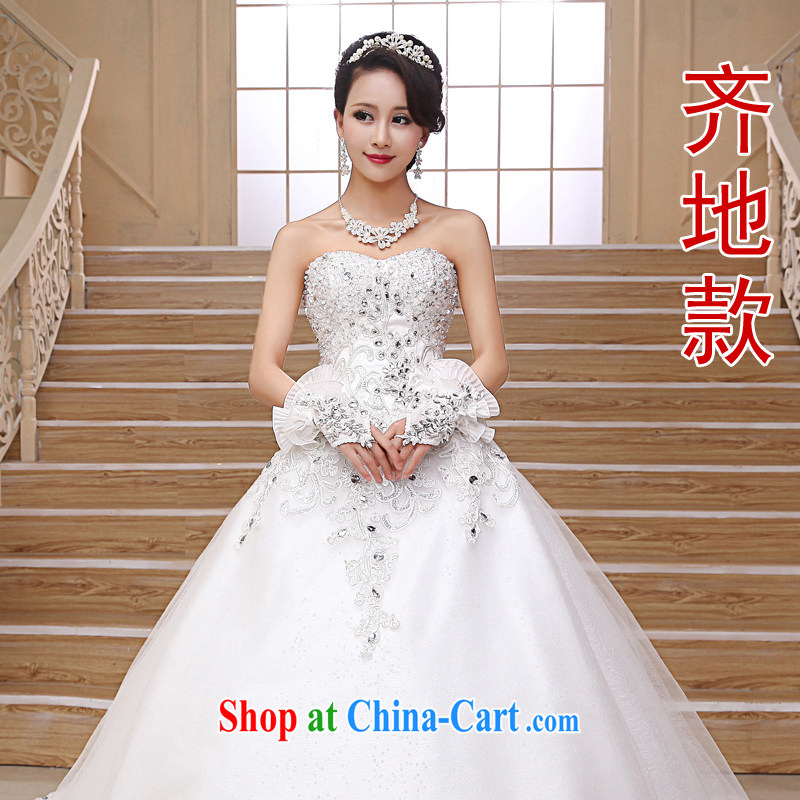 Early definition Deluxe Big-tail 2015 new wedding Korean version elegant wiped his chest high water drilling long-tail wedding girls with XXL paragraph, diffuse, and, on-line shopping