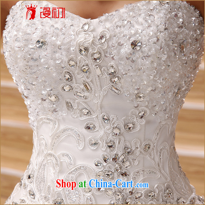 Early definition Deluxe Big-tail 2015 new wedding Korean version elegant wiped his chest high water drilling long-tail wedding girls with XXL paragraph, diffuse, and, on-line shopping
