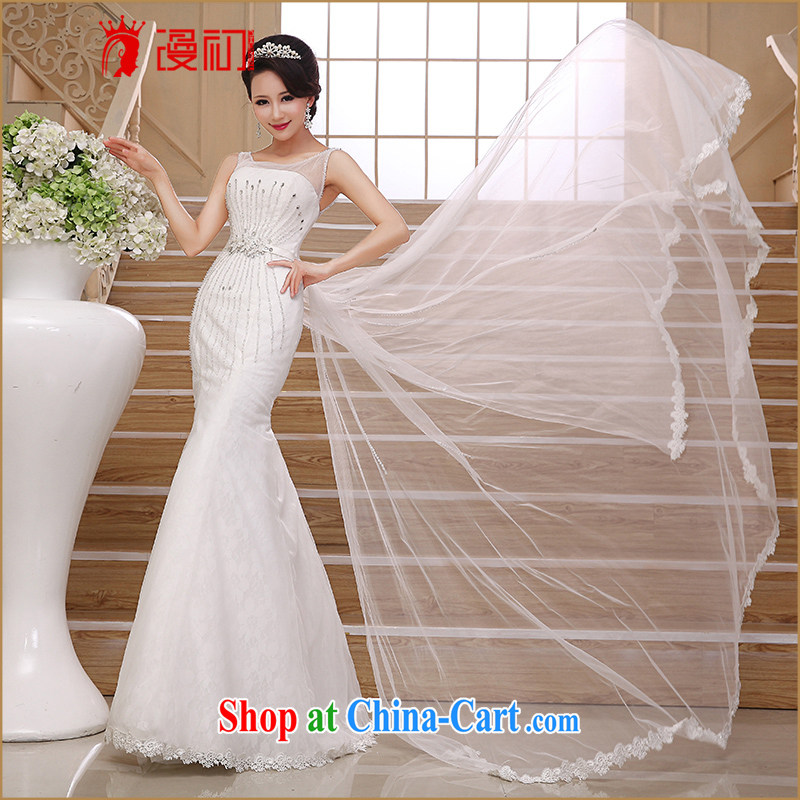 Early definition simple and small tail 2015 new stylish crowsfoot wedding luxury diamond jewelry double-shoulder bridal wedding White Dress white XXL, diffuse, and shopping on the Internet
