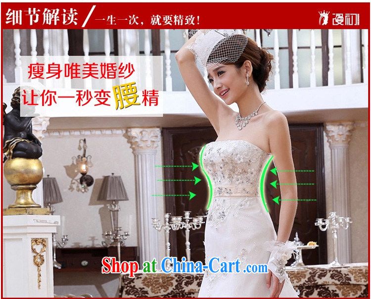 Early spread new 2015 small tail Princess marriage wedding Korean chest bare diamond crowsfoot graphics thin wedding tail white XXL pictures, price, brand platters! Elections are good character, the national distribution, so why buy now enjoy more preferential! Health