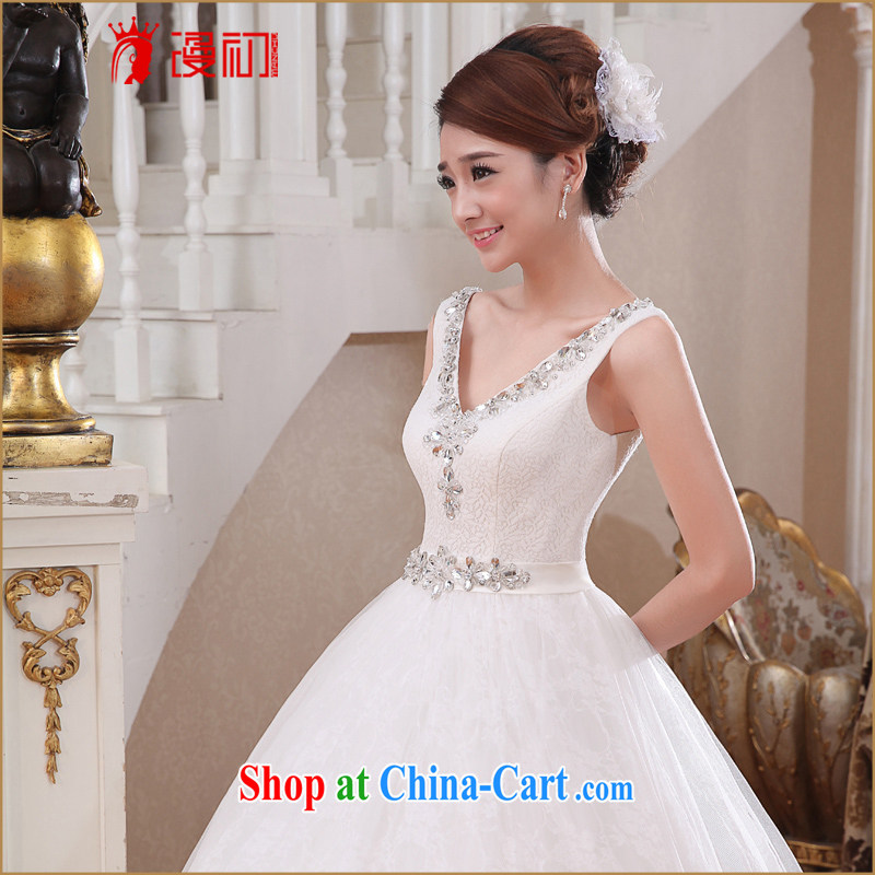 Early definition 2015 new wedding dresses Deep V collar double-shoulder Korean version with bridal graphics thin pregnant women wedding white XXL, diffuse, and shopping on the Internet