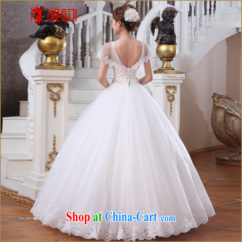 Early spread new 2015 bridal wedding field shoulder Deep V collar graphics thin wedding Korean version with pregnant women wedding dresses white XXL, diffuse, and shopping on the Internet
