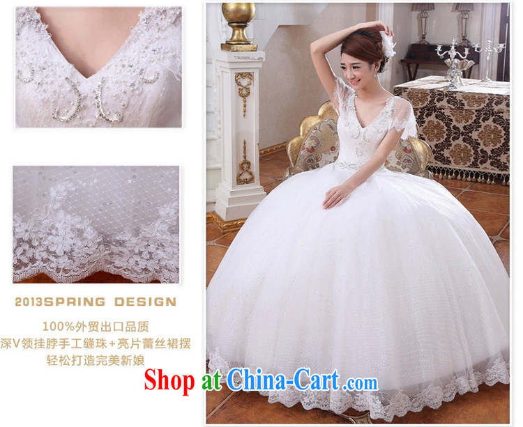 Early spread new 2015 bridal wedding field shoulder Deep V collar graphics thin wedding Korean version with pregnant women wedding dresses white XXL pictures, price, brand platters! Elections are good character, the national distribution, so why buy now enjoy more preferential! Health