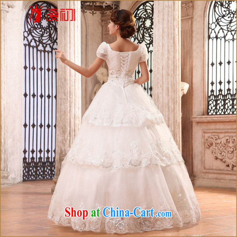 Early definition 2015 new wedding dresses Princess bubble cuff to align graphics thin wedding sweet field shoulder bridal wedding white XXL, diffuse, and shopping on the Internet