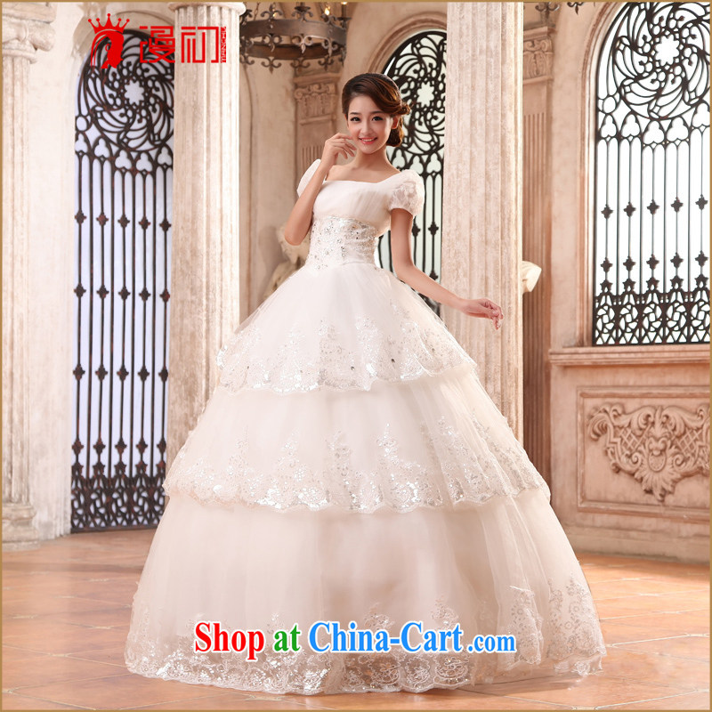 Early definition 2015 new wedding dresses Princess bubble cuff to align graphics thin wedding sweet field shoulder bridal wedding white XXL, diffuse, and shopping on the Internet