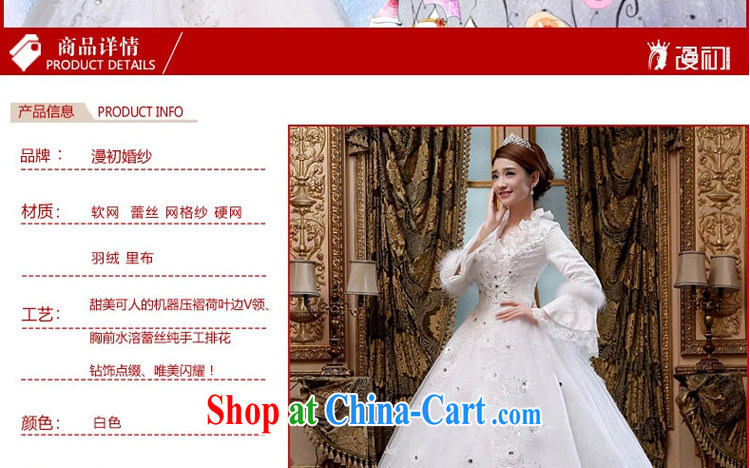 Early spread new 2015 winter wedding bridal marriage long-sleeved winter wedding Korean video thin flouncing for winter white XXL pictures, price, brand platters! Elections are good character, the national distribution, so why buy now enjoy more preferential! Health