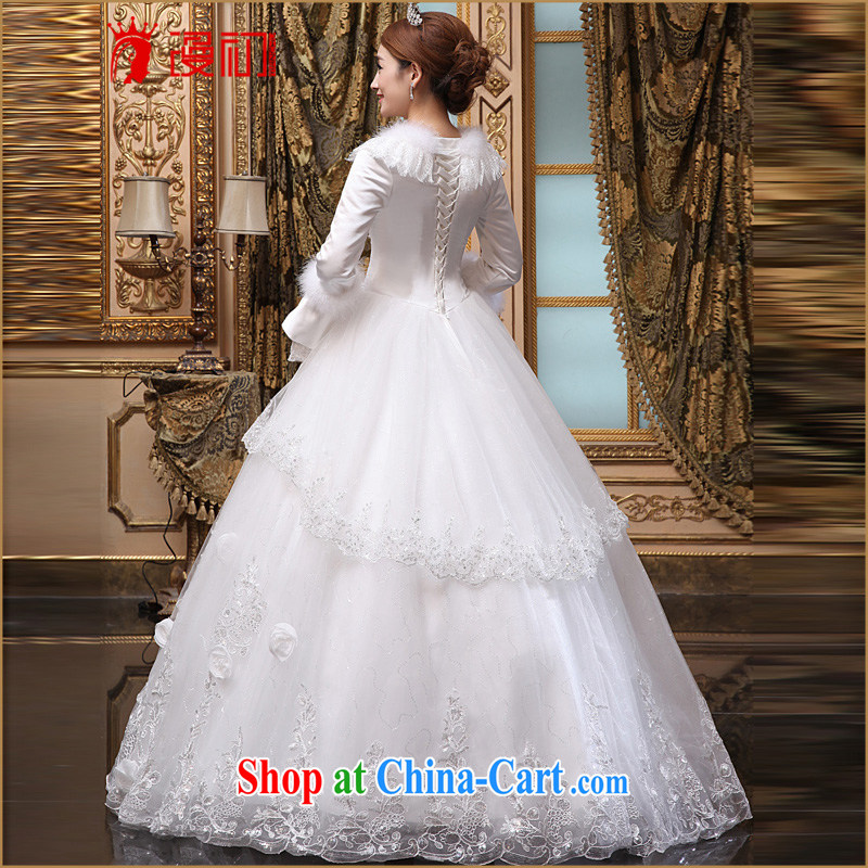 Diffuse early winter 2015 new bride wedding winter, long-sleeved thick wedding Korean video thin winter wedding dresses white XXL, diffuse, and shopping on the Internet
