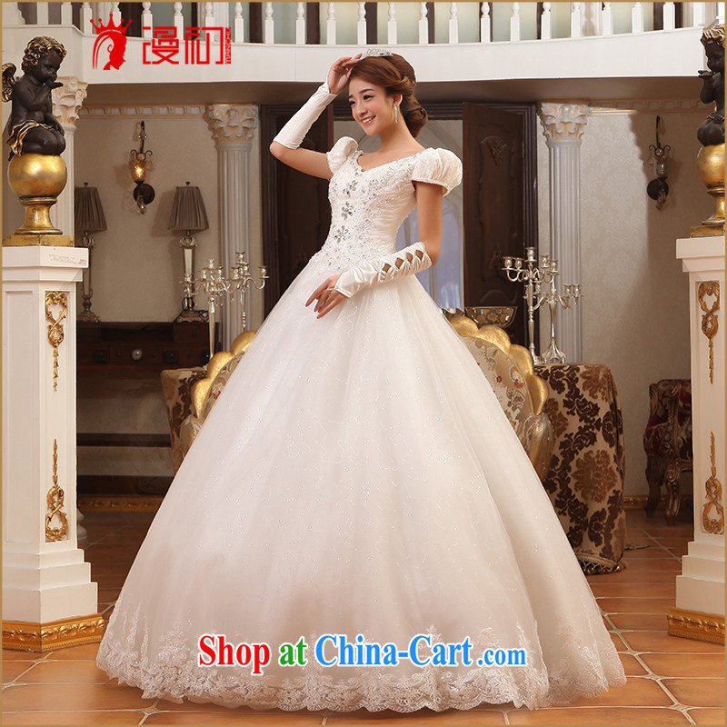 Early definition wedding dresses 2015 new sweet Princess bubble cuff wedding Korean video thin wedding dresses H white XXL, diffuse, and shopping on the Internet