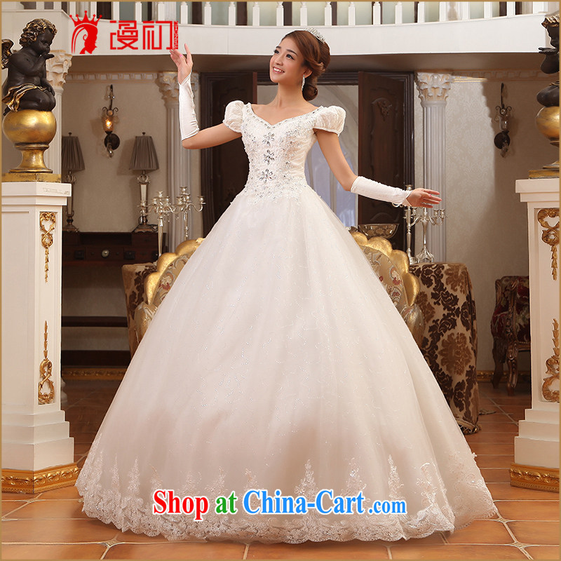 Early definition wedding dresses 2015 new sweet Princess bubble cuff wedding Korean video thin wedding dresses H white XXL, diffuse, and shopping on the Internet