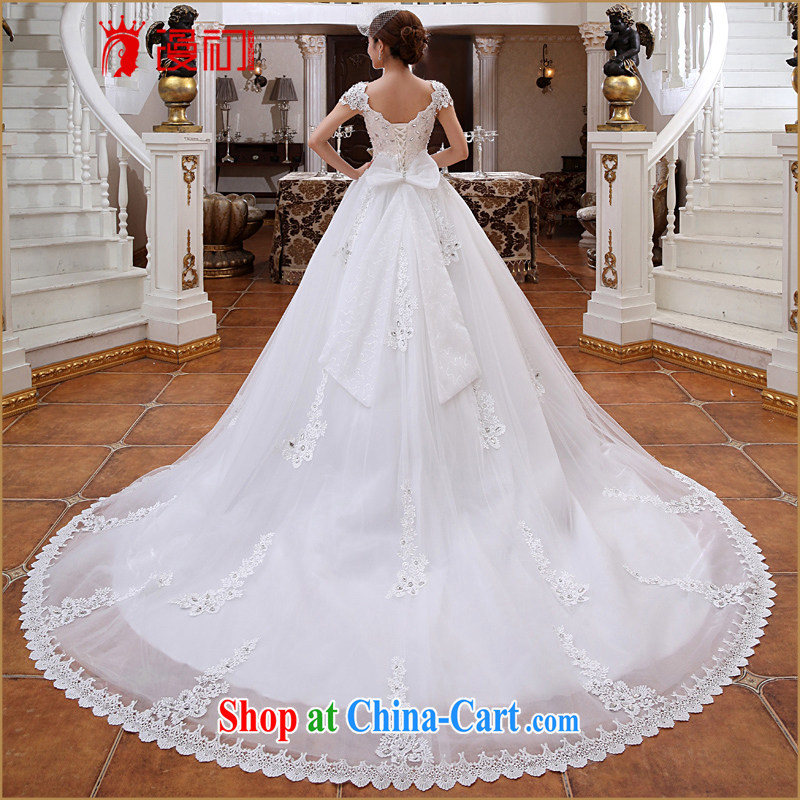 Early spread new, 20,151 field shoulder wedding Deluxe Big-tail lace wedding fashion with Korean video thin wedding tail wedding XXL, diffuse, and shopping on the Internet