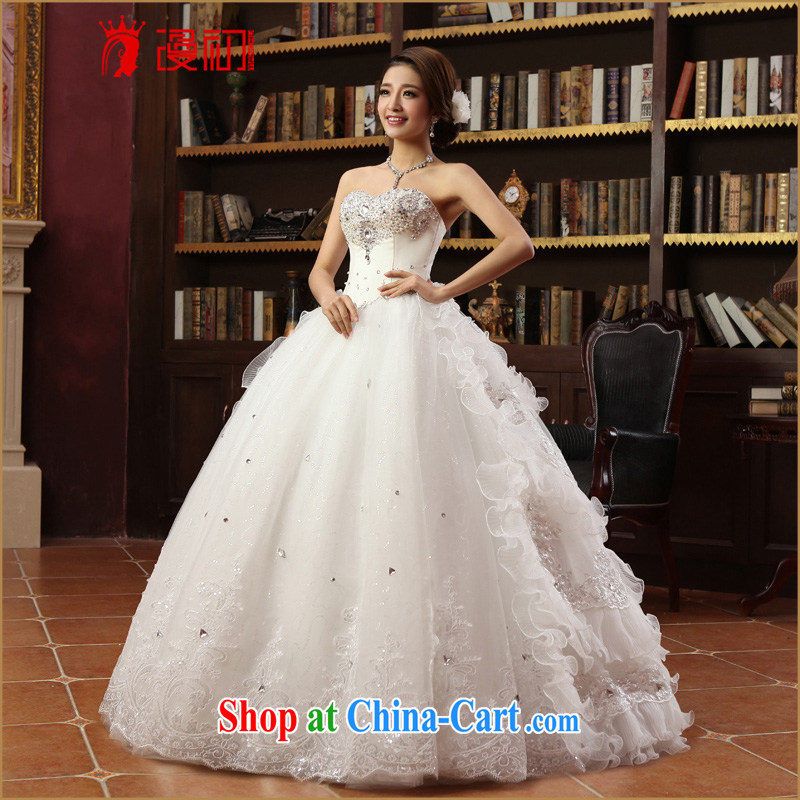 Early definition 2015 new wedding Korean-style Korean wiped his chest, wedding Princess shaggy dress Deluxe drill wedding dresses white XXL, diffuse, and shopping on the Internet