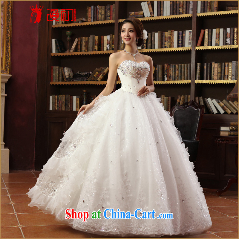Early definition 2015 new wedding Korean-style Korean wiped his chest, wedding Princess shaggy dress Deluxe drill wedding dresses white XXL, diffuse, and shopping on the Internet