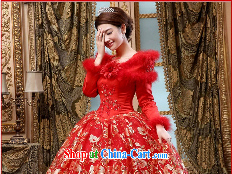 Early spread new 2015 winter, bridal wedding red winter clothes wedding thick long-sleeved winter wedding dresses winter Korean wedding red XXL pictures, price, brand platters! Elections are good character, the national distribution, so why buy now enjoy more preferential! Health