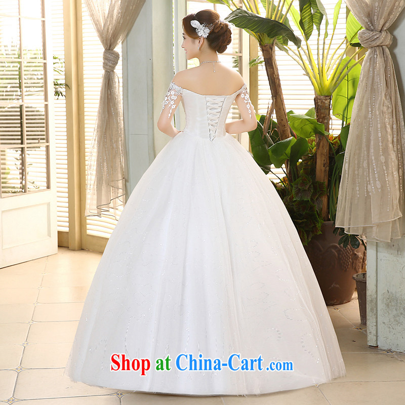 The United States, wedding dresses 2015 spring and summer flowers lace the Field shoulder Korean version Mary Magdalene Beauty Chest strap with Princess yarn H - 67 white XXL waist 2.3 feet, the United States, (Imeinuo), online shopping