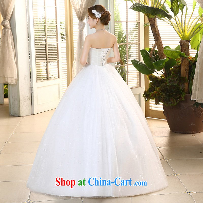 The United States, wedding dresses 2015 spring and summer Korean hem and wiped his chest lace beaded tie-cultivating graphics thin with Princess yarn H - 70 white XXL, the American (Imeinuo), online shopping