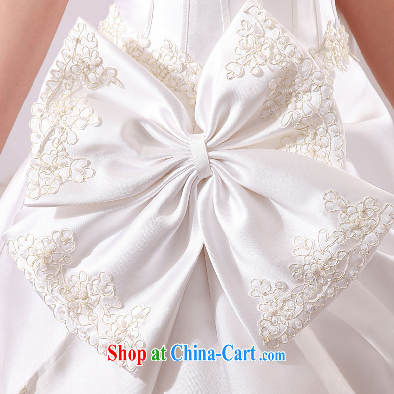 The bride's wedding dresses new Korean-style wedding Korean Princess Mary Magdalene chest long-tail wedding 502 white-tail, S, the bride, and, on-line shopping