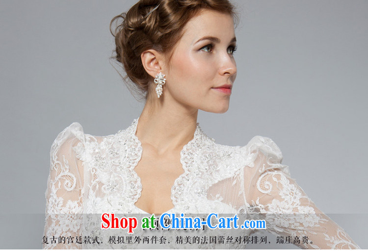 2015 new lace wedding dresses Palace terrace shoulder bag Korean version of the greater code custom parquet drill wedding dress long-sleeved retro, for 40121043 white XL code 30 days pre-sale pictures, price, brand platters! Elections are good character, the national distribution, so why buy now enjoy more preferential! Health