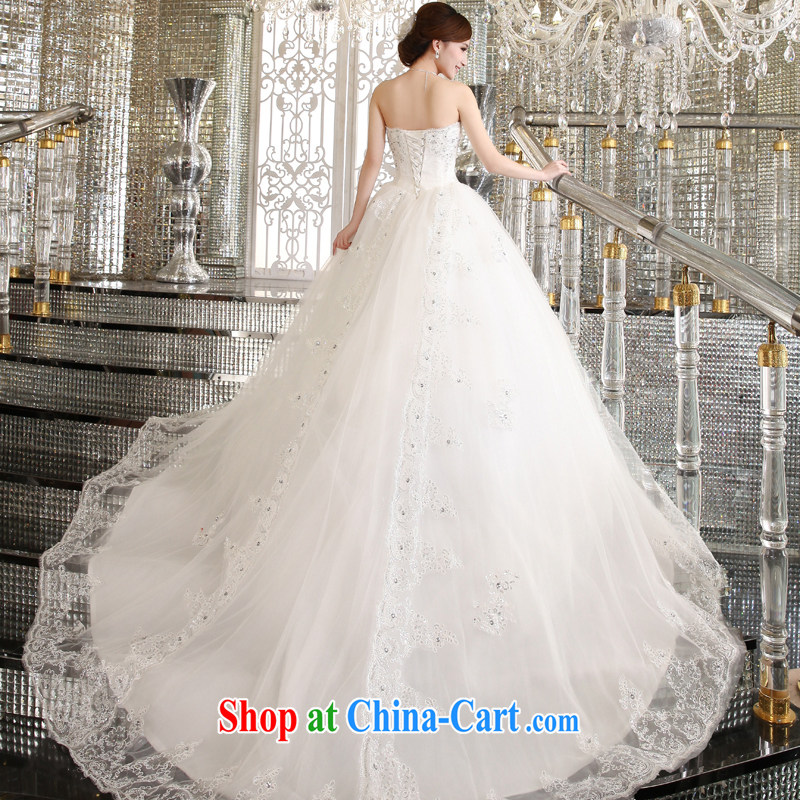 Honey, bride wedding dresses new 2015 long-tail bride wiped chest larger graphics thin lace Princess home yarn custom wedding white XXL, honey, bride, shopping on the Internet