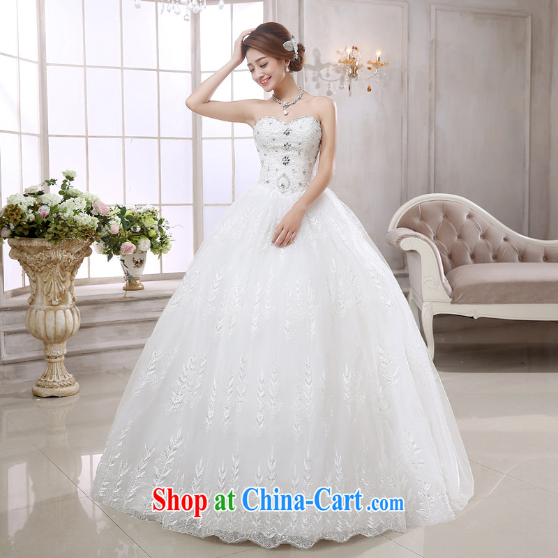 Rain is still Yi New wedding dress 2015 erase chest Korean high chest bare wood drill Princess by marriage with wedding HS 872 white M, rain is Yi, and shopping on the Internet