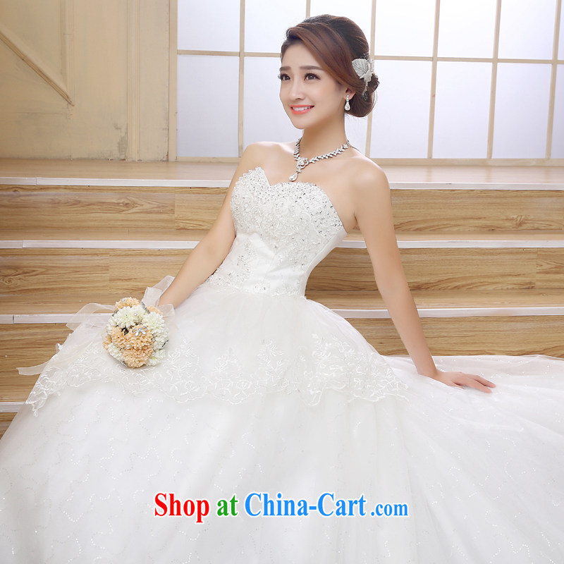 Rain is still clothing bridal 2015 marriage new lace Korean Princess Mary Magdalene chest graphics thin luxury parquet drill staple the tail long wedding HS 879 white M, rain is clothing, and shopping on the Internet