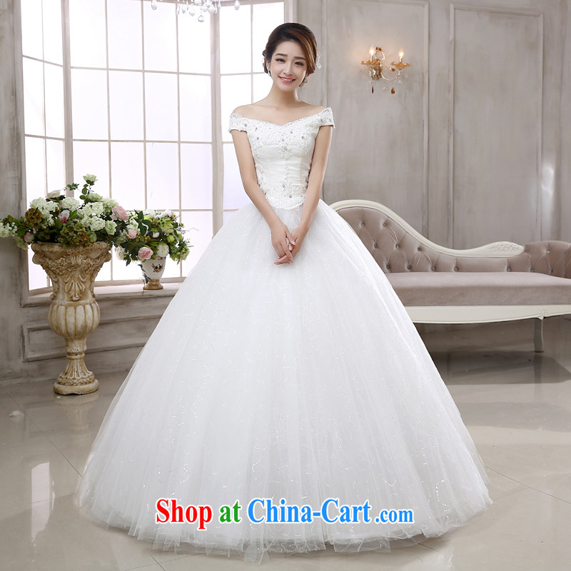 Rain is still clothing wedding dresses 2015 new bride wedding Korean Princess married Yi White Field shoulder lace nails Pearl graphics thin with HS paragraph 882 white XXL, rain is clothing, and shopping on the Internet