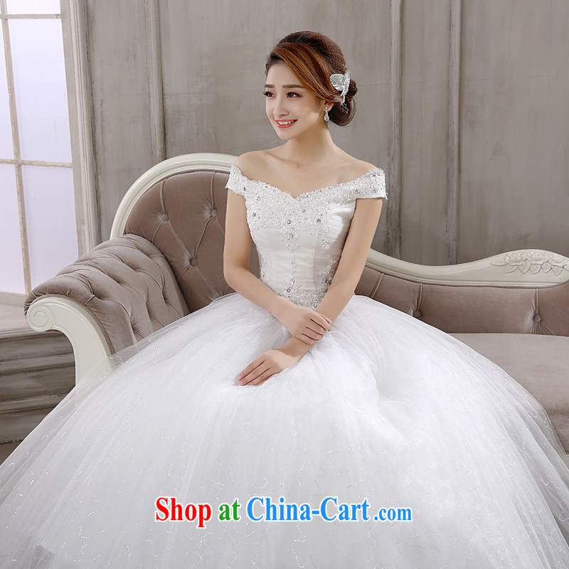 Rain is still clothing wedding dresses 2015 new bride wedding Korean Princess married Yi White Field shoulder lace nails Pearl graphics thin with HS paragraph 882 white XXL, rain is clothing, and shopping on the Internet