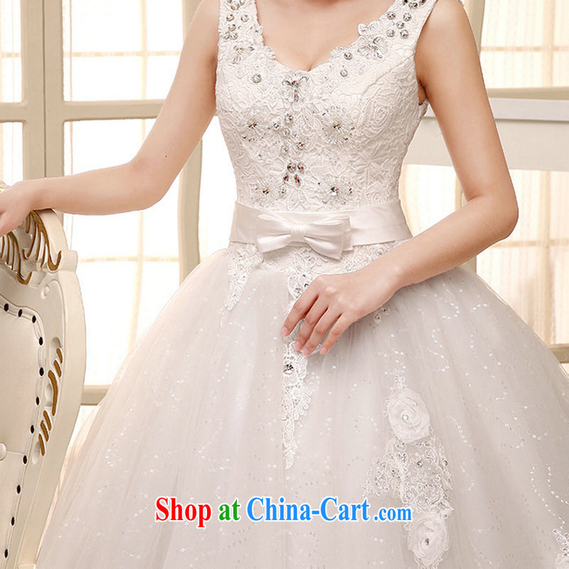 There is a stylish high quality water-soluble lace the drill-shoulders V collar bridal wedding dresses Al 00,287 white XXL, there is a, and shopping on the Internet