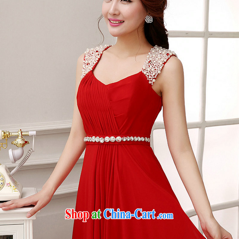 Still, 12,014 new dress Korean elegant double-shoulder dress captain sister dress Al 00,280 red XXL, yet, and that, on-line shopping
