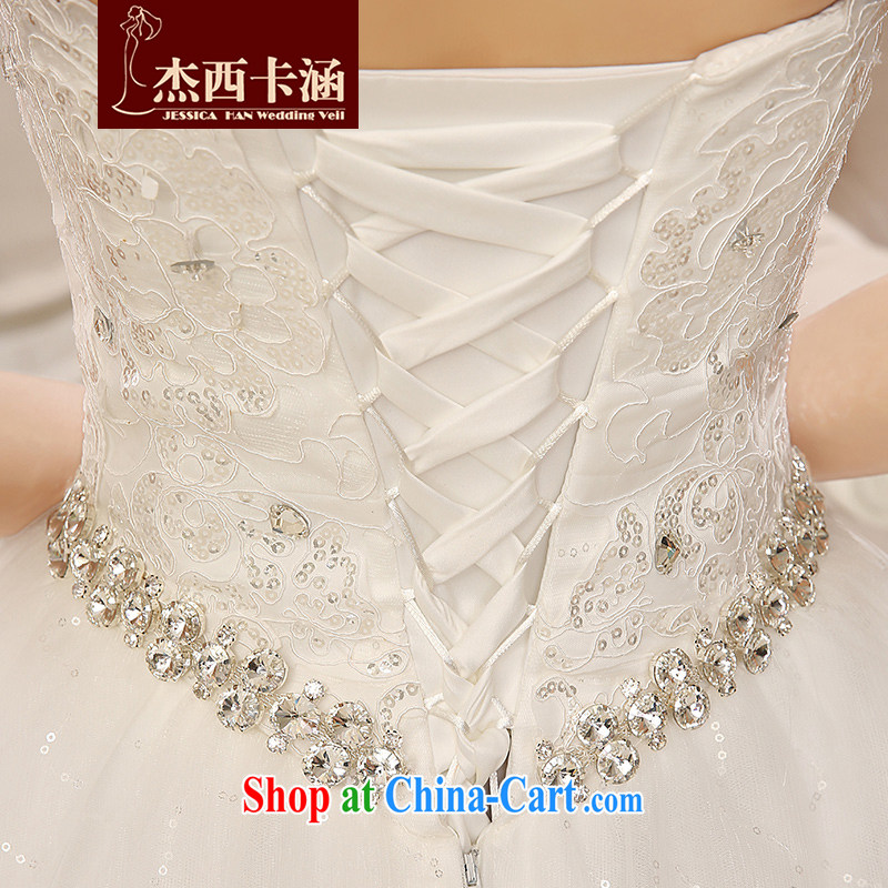 Jessica covered by bare chest wedding dresses 2014 new stylish winter marriages with strap drill lace Korean Beauty graphics thin stylish 2142 m White XXL, Jessica (jessica han), online shopping
