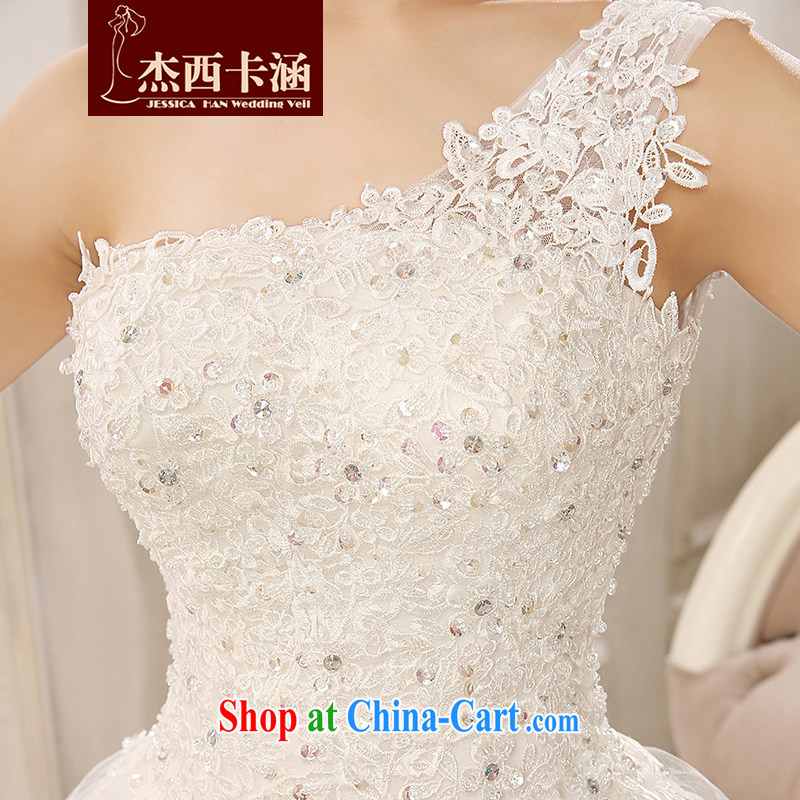 Jessica covers the shoulder wedding dresses 2014 new Winter Fashion with marriages lace nails Pearl shoulder the Korean tie-cultivating 2145 m White XXL, Jessica (jessica han), online shopping