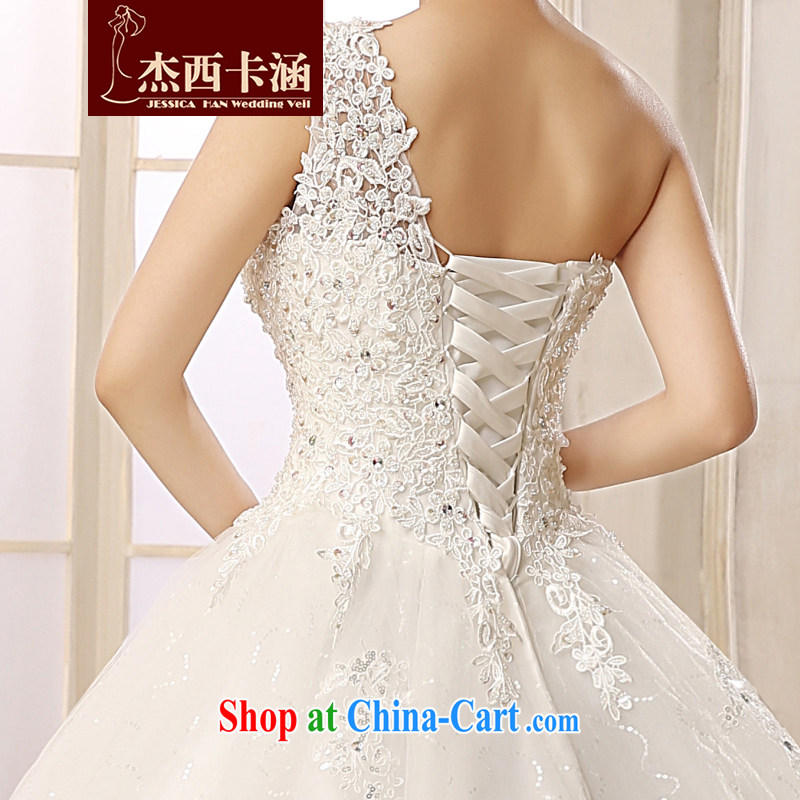 Jessica covers the shoulder wedding dresses 2014 new Winter Fashion with marriages lace nails Pearl shoulder the Korean tie-cultivating 2145 m White XXL, Jessica (jessica han), online shopping