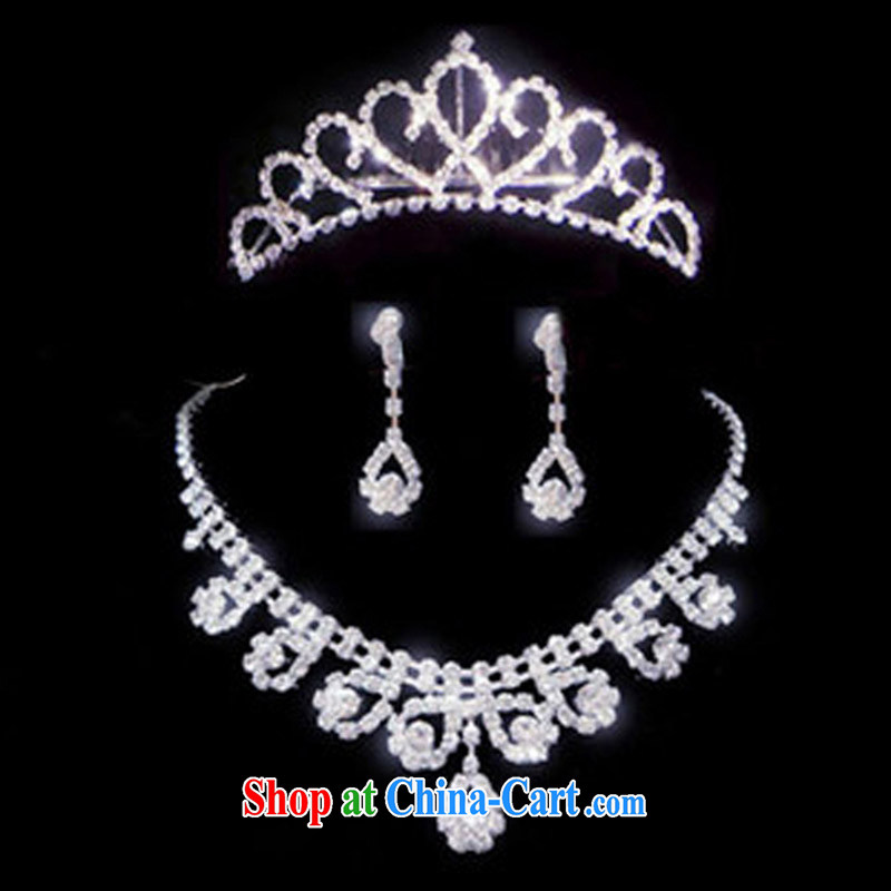 Honey, bride new wedding dresses accessories necklace set necklace earrings Crown bridal wedding jewelry and jewelry accessories water drilling jewelry high quality picture color WHITE, honey, bride, shopping on the Internet