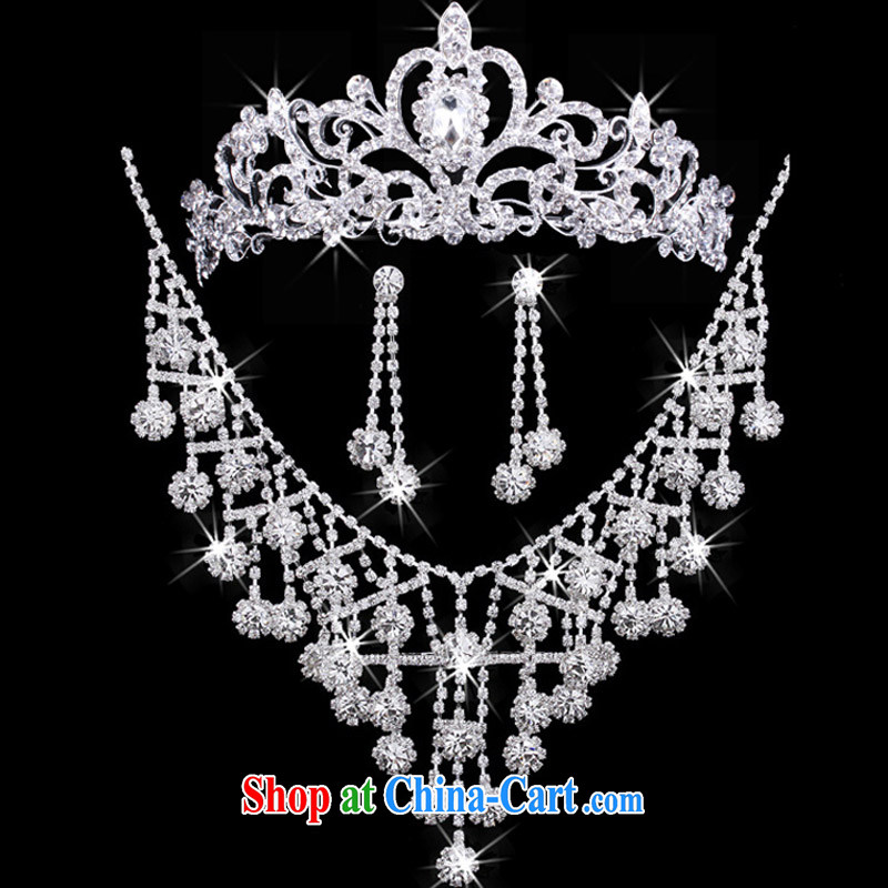Honey, bride full water drilling lovely bridal necklace set necklace + Crown + earrings wedding dresses accessories bridal accessories picture color, honey, bride, shopping on the Internet