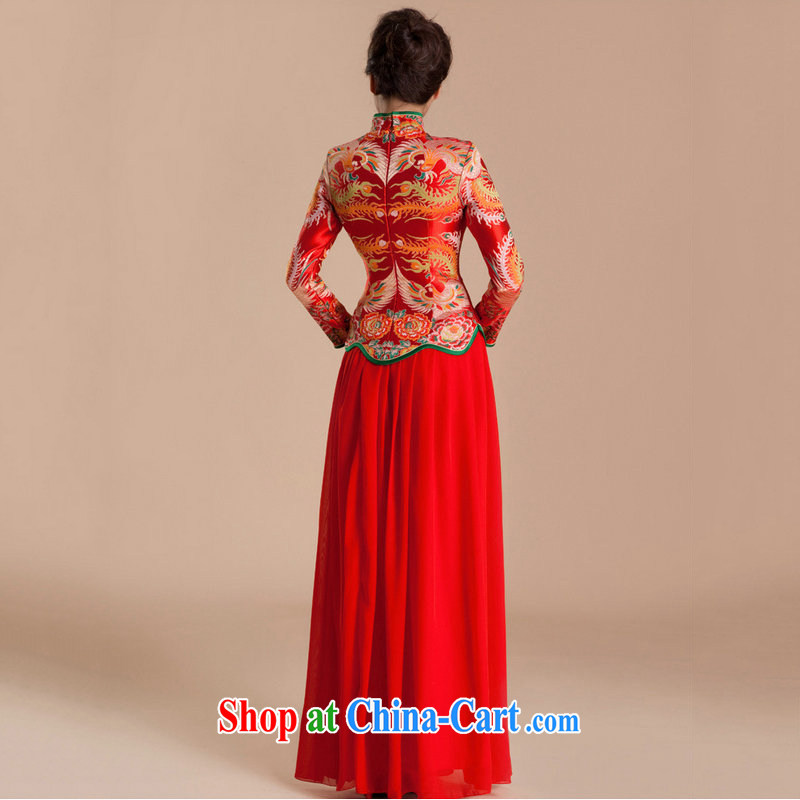 There is a red wedding dresses long-sleeved robes re retro-mother toast wedding clothes Al 00,258 red XXL, yet, and that, on-line shopping