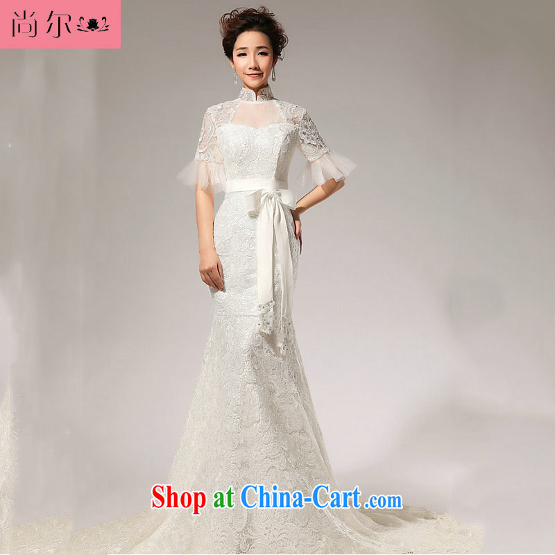 Still, 12,014 in new small crowsfoot spring and summer in the cuff collar lace-tail wedding Al 00,309 white XXL