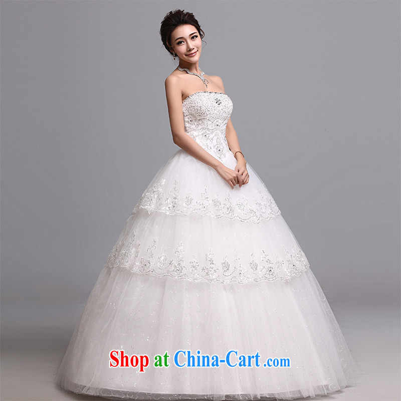 Hi Ka-hi wedding dresses 2014 new Korean version wiped his chest to bind with marriages wedding J 006 white left size tailored