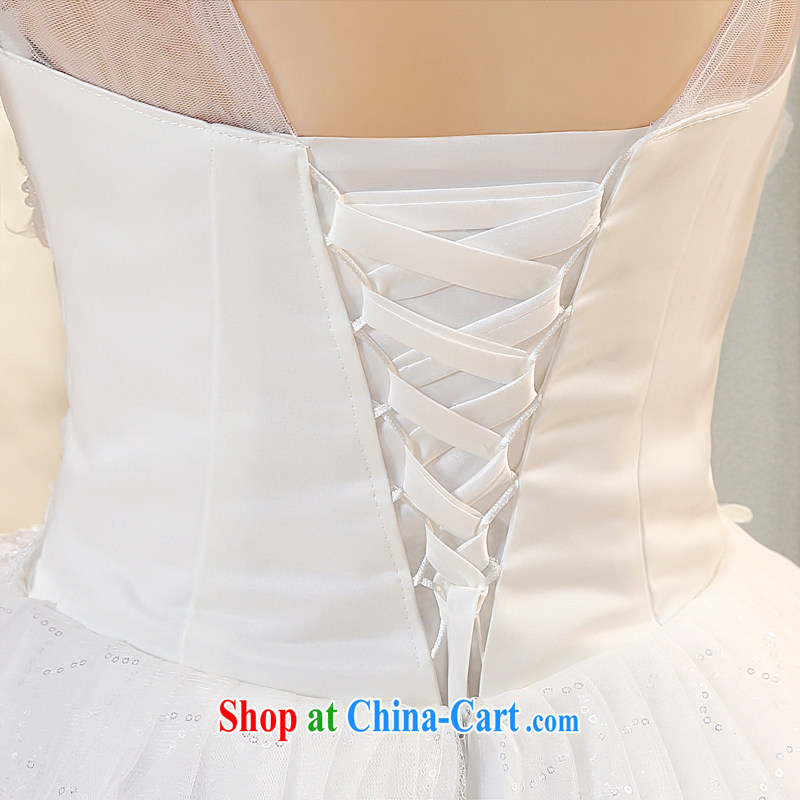 The United States, wedding dresses 2015 new transparent gauze shoulder a shoulder Korean lace Mary Magdalene Beauty Chest strap with yarn H - 75 white XL, AIDS, and the United States (Imeinuo), online shopping