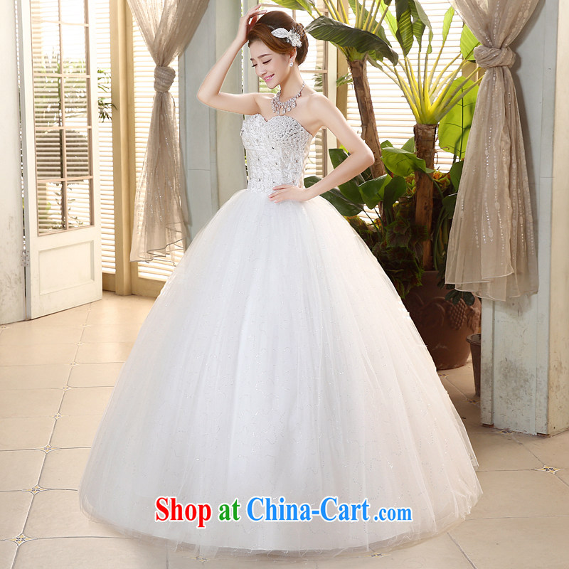 The United States, wedding dresses 2015 new heart-shaped bare chest parquet drill beauty graphics thin white with bride's wedding band H - 74 white XL, the United States, Nokia (Imeinuo), online shopping