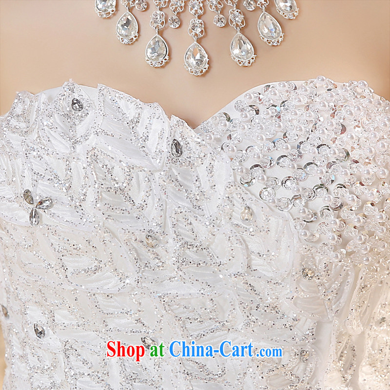 The United States, wedding dresses 2015 new heart-shaped bare chest parquet drill beauty graphics thin white with bride's wedding band H - 74 white XL, the United States, Nokia (Imeinuo), online shopping