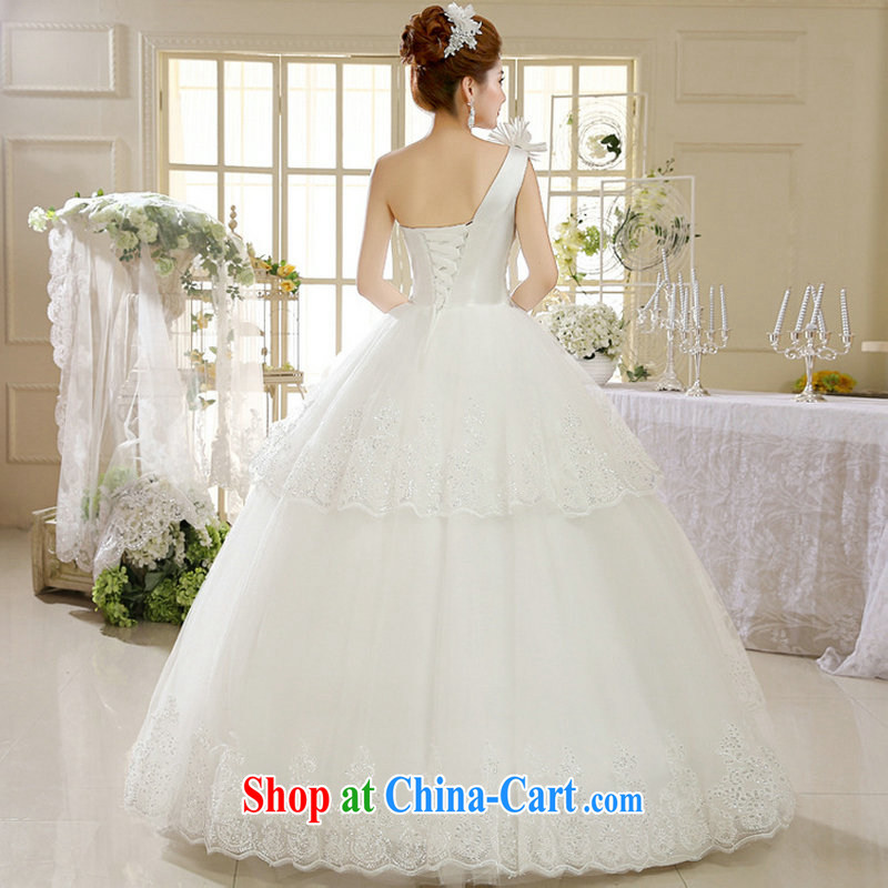 Still, 12,014 new single shoulder white lace female Korean style with retro spring wedding dress Al 00,296 white XXL, there's a, online shopping