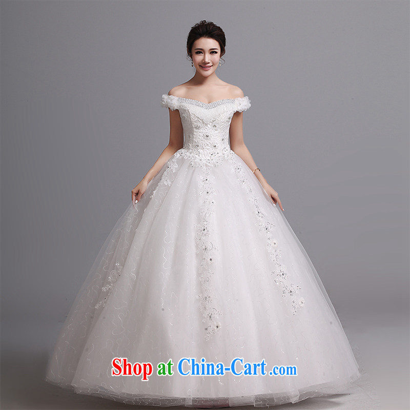 Hi Ka-hi wedding dresses 2015 new, sense of the word shoulder alignment to bind with spring and summer marriages wedding J 023 white XXL