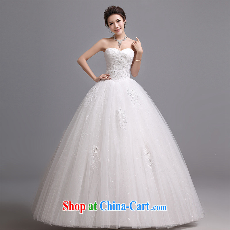 Hi Ka-hi wedding dresses 2014 new Korean version wiped his chest and tied with marriages wedding J 014 white XXL