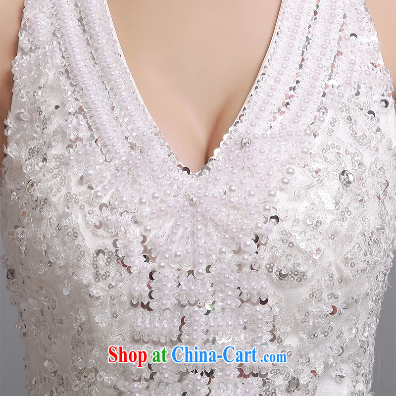 Hi Ka-hi wedding dresses 2014 new Korean Deep V alignment to tie around your neck with lace shaggy wedding J 002 white XXL, Hi Ka-hi, shopping on the Internet