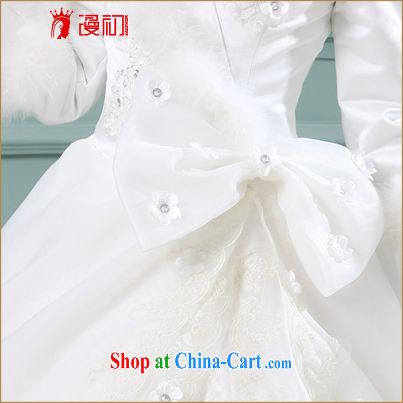 Early definition 2015 new winter bridal wedding Korean Princess with winter, wedding dresses white long-sleeved winter clothes white XXL, diffuse, and shopping on the Internet